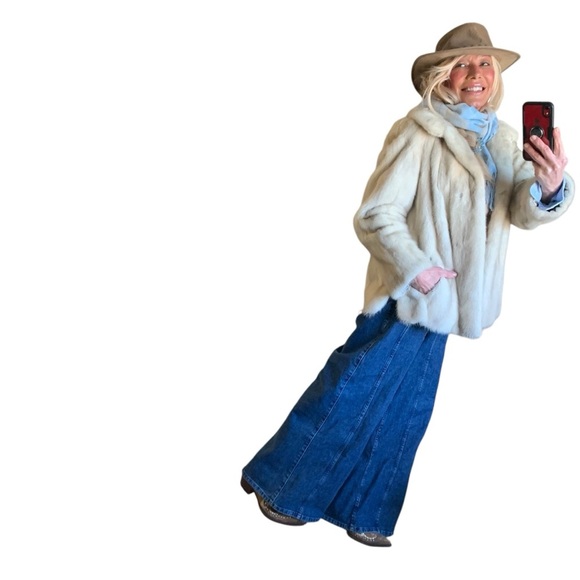 Tourmaline white blonde mink Vtg coat jacket pristine condition pockets collar M - Picture 10 of 13